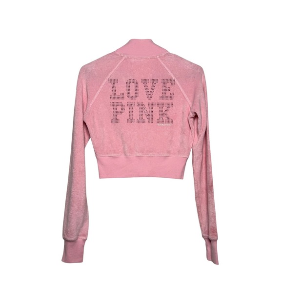 Y2K Victoria's Secret PINK Rhinestone Jacket Cropped - Picture 4 of 6